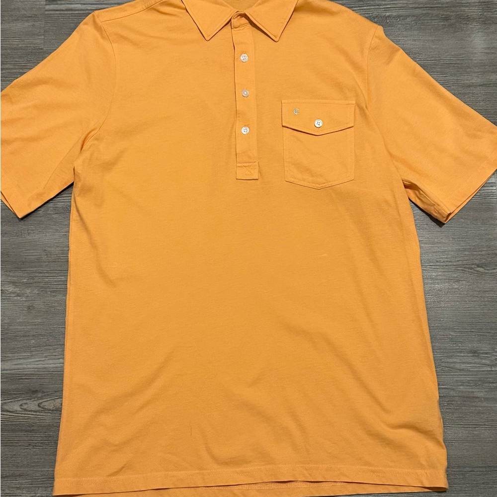 Criquet Light Orange Polo Shirt Classic Knit Short Sleeve